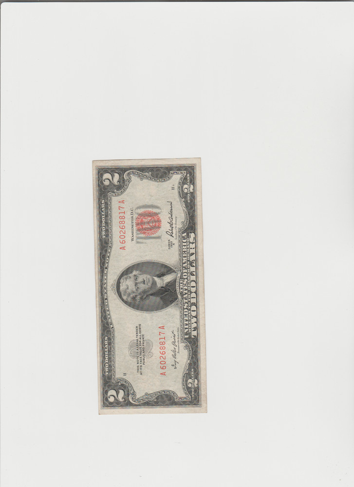 1953-A$2 Red Seal Note in lightly circulated condition.