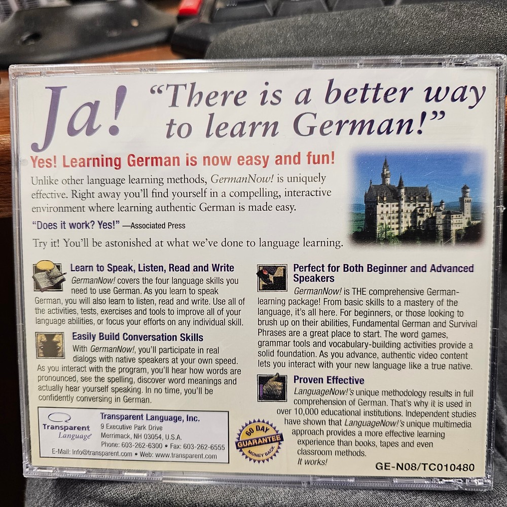 Learn German Now! Version 8 Master program Transparent Language SEALED! win mac