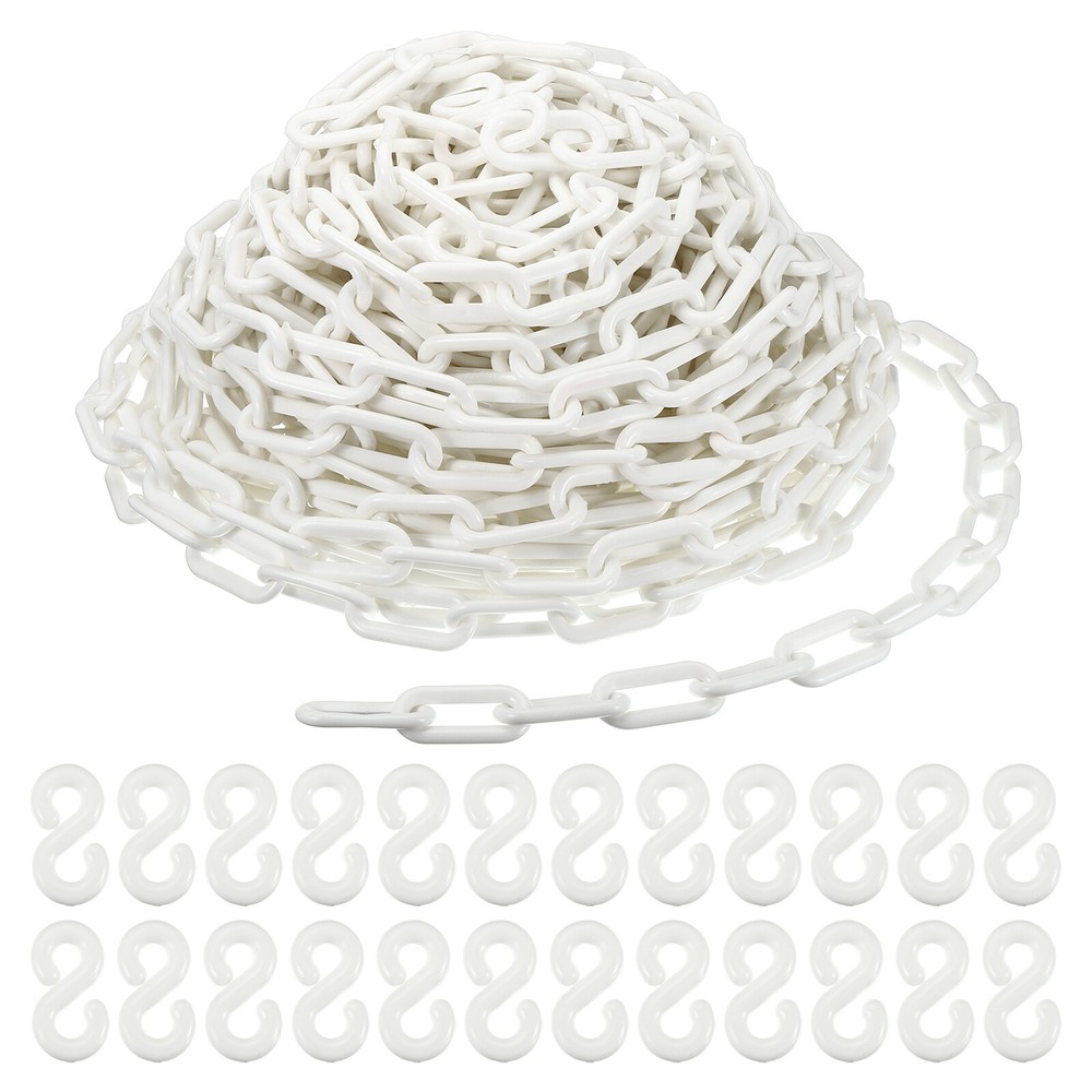 Plastic Chain Links 100 Foot 2" Safety Chains White Plastic Chains