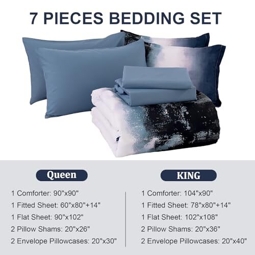 Ombre Blue Comforter Set Size Gradient Navy Boho Bedding Set King Blue Black