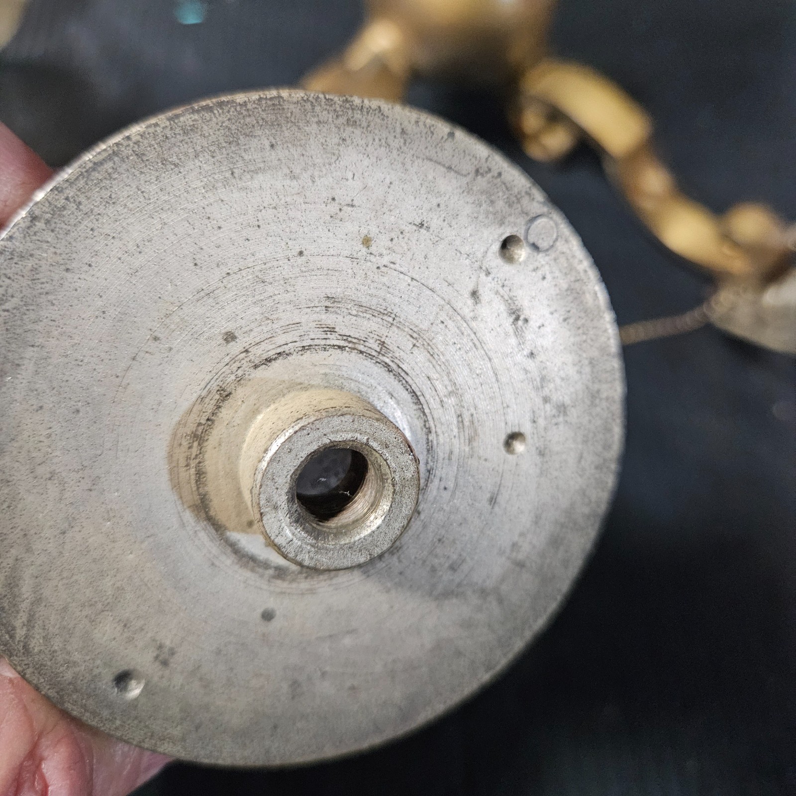 Rare Pair Antique Brass Nickle Sconces Handel Era Edwardian glass shade Hubbell