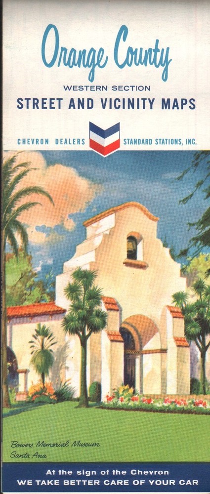 1963 Chevron Road Map: Orange County NOS