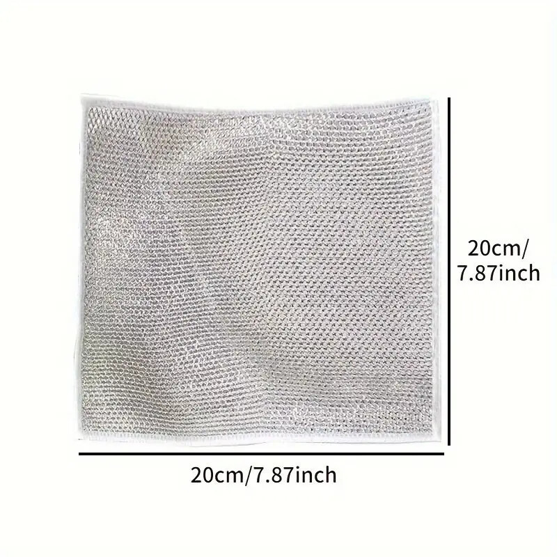 10 x Multifunctional Non Scratch Wire Dish Cloth Mesh Dishwashing Rag
