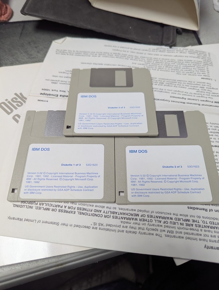 IBM DOS 5.0 Version 5.02 Programming Family - Complete Set with 3 Diskettes,