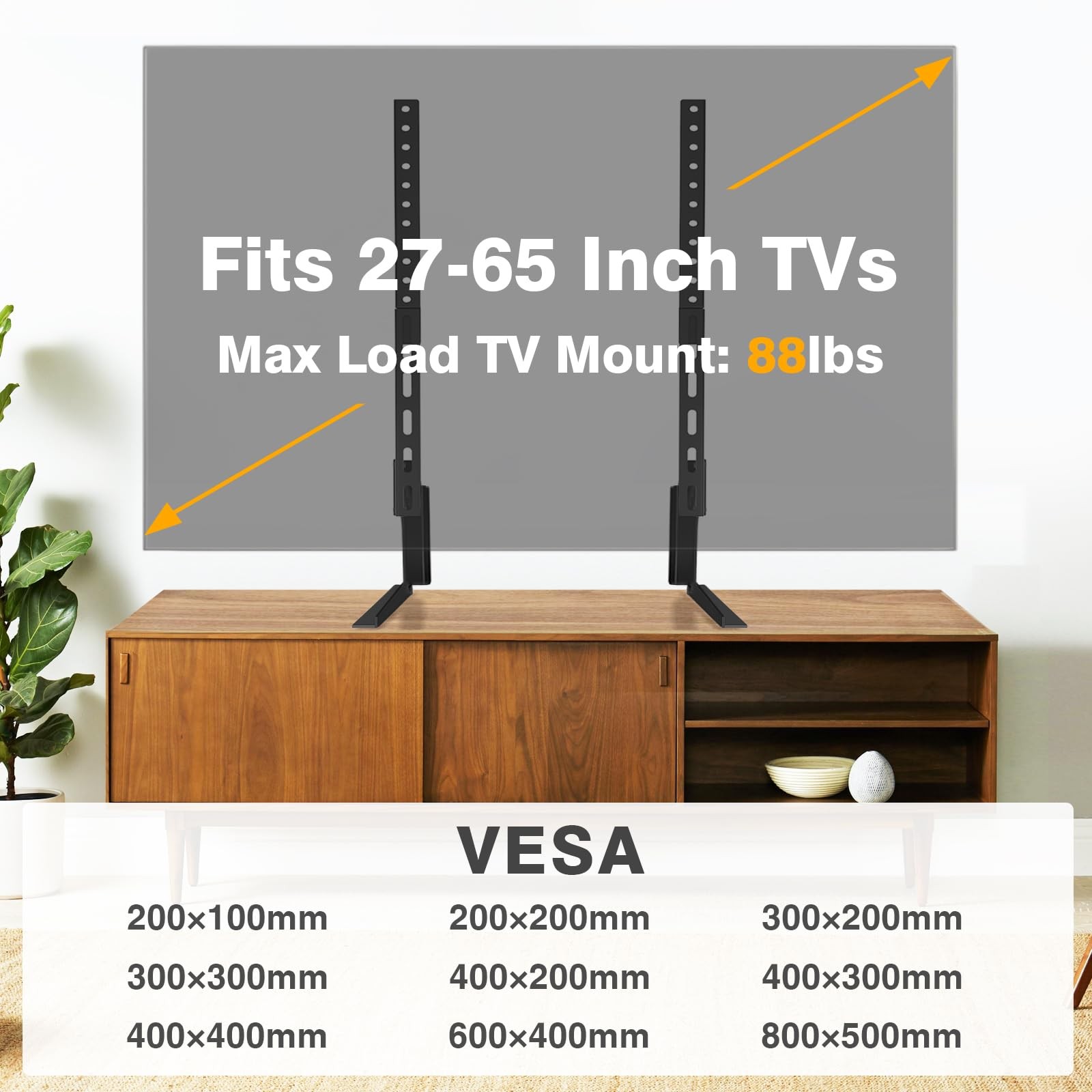 Universal Table Top TV Stand Mount for 27 30 32 37 40 43 47 50 55 60 65 Inch