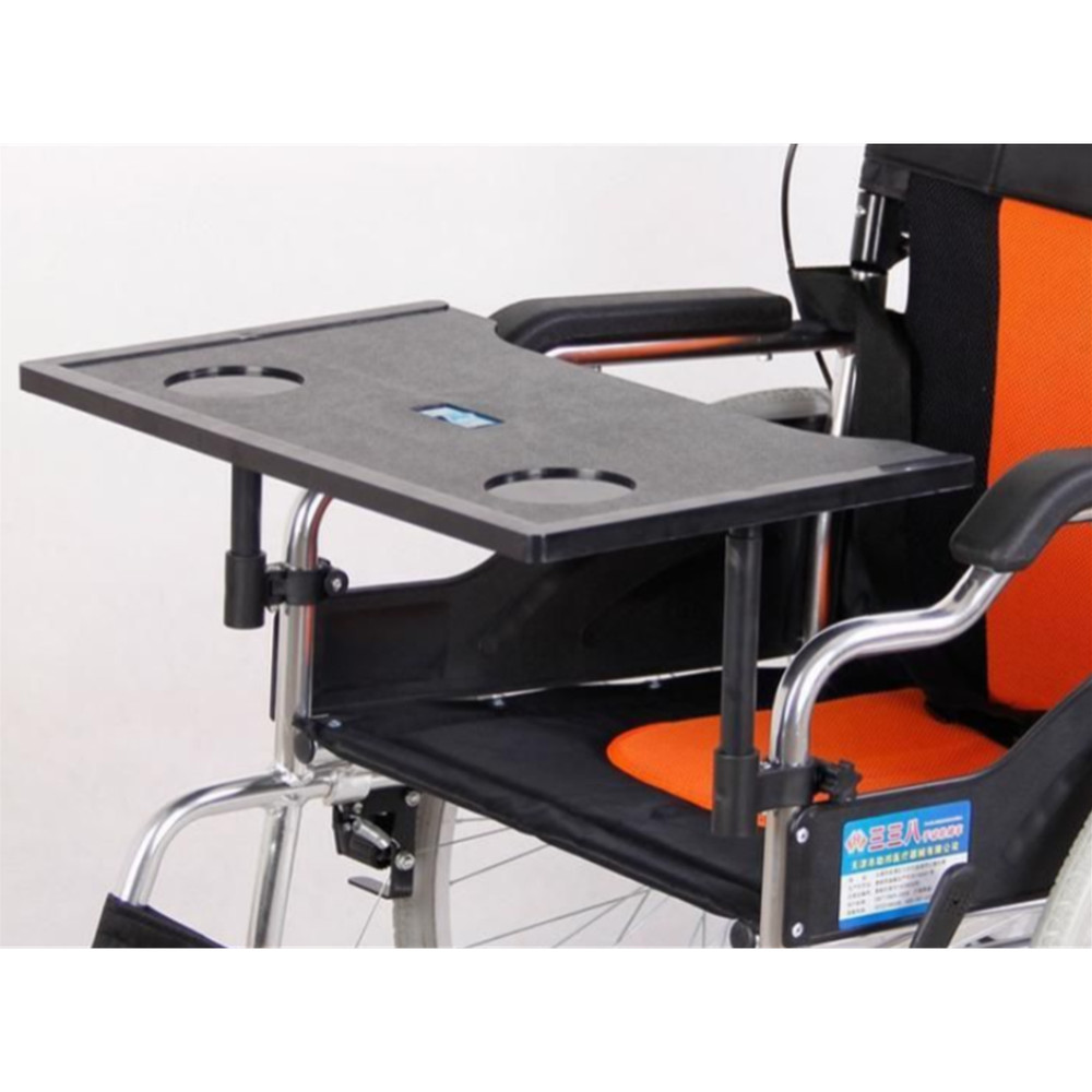 Wheelchair Table Tray and Cup Holders Durable Removable for Easting Reading
