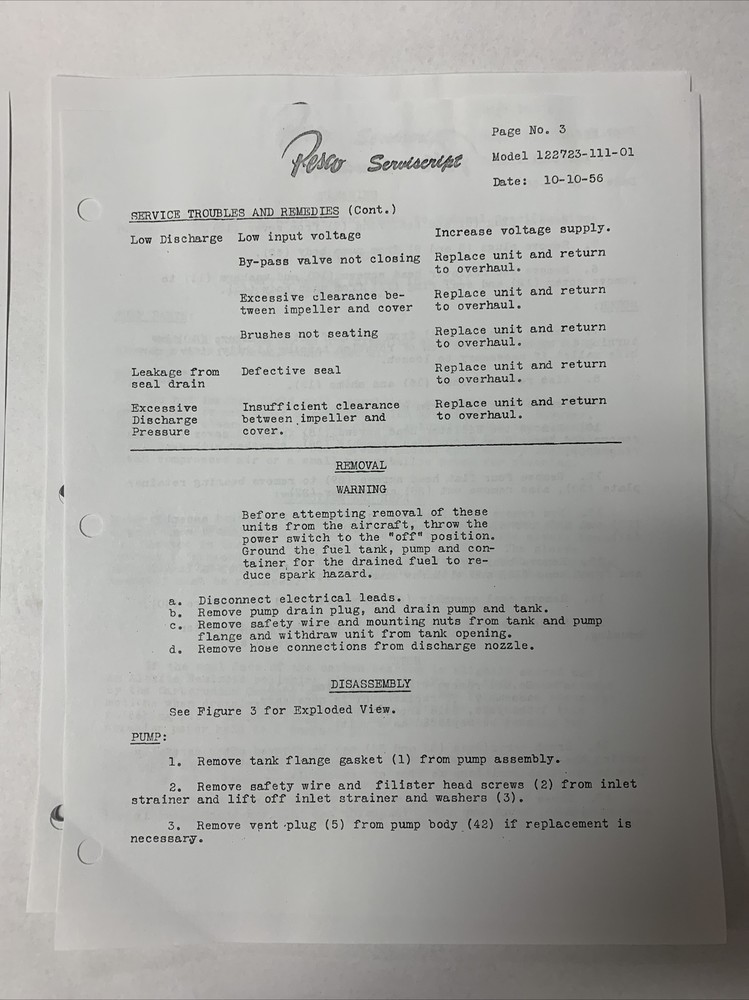 Pesco Servicescript Model 122723-111-01 Dated 10-10-56 - Copy