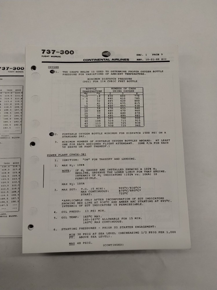 Continental 737-300 Flight Manual 1990-Copy