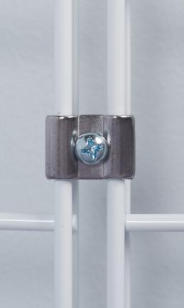 Gridwall Joining Connectors for Wire Grid Panels/Grid Wall - Chrome - 20 Pack