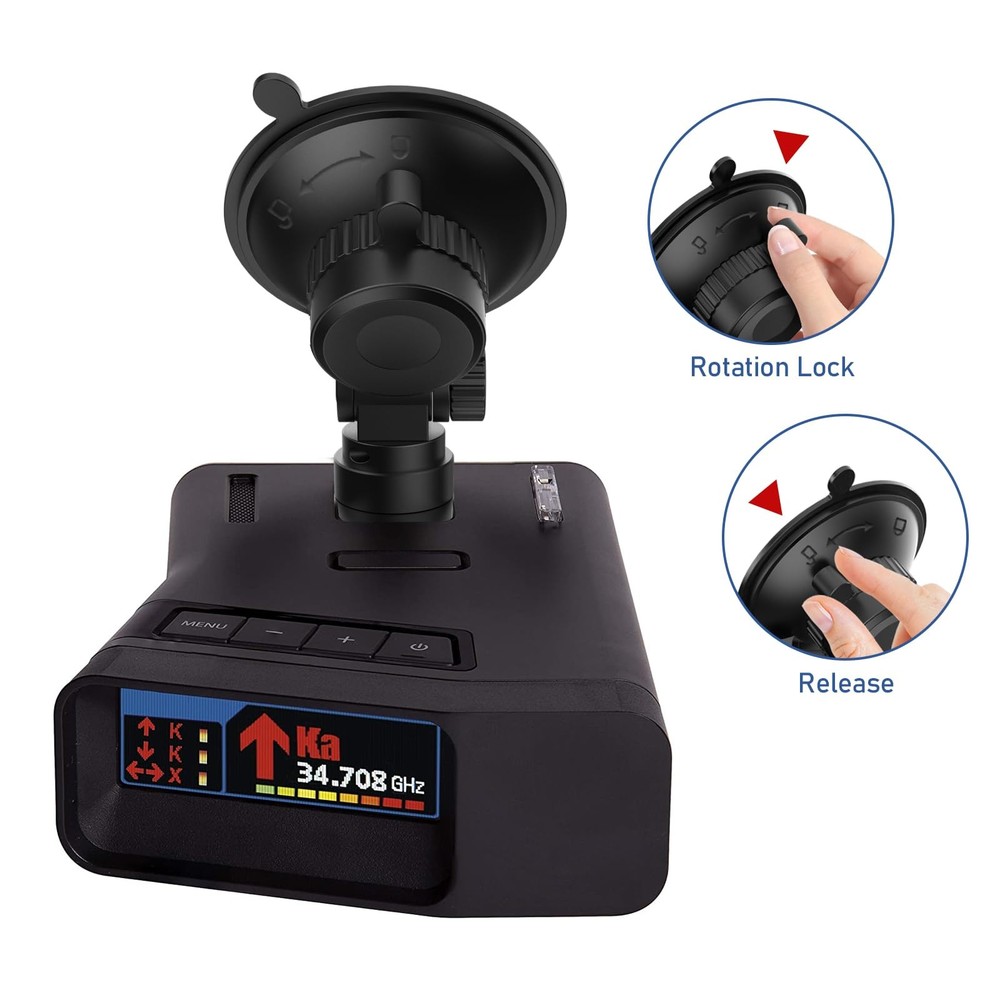 Radar Detector Suction Cup Mount for Windshield & Dashboard Easy Install
