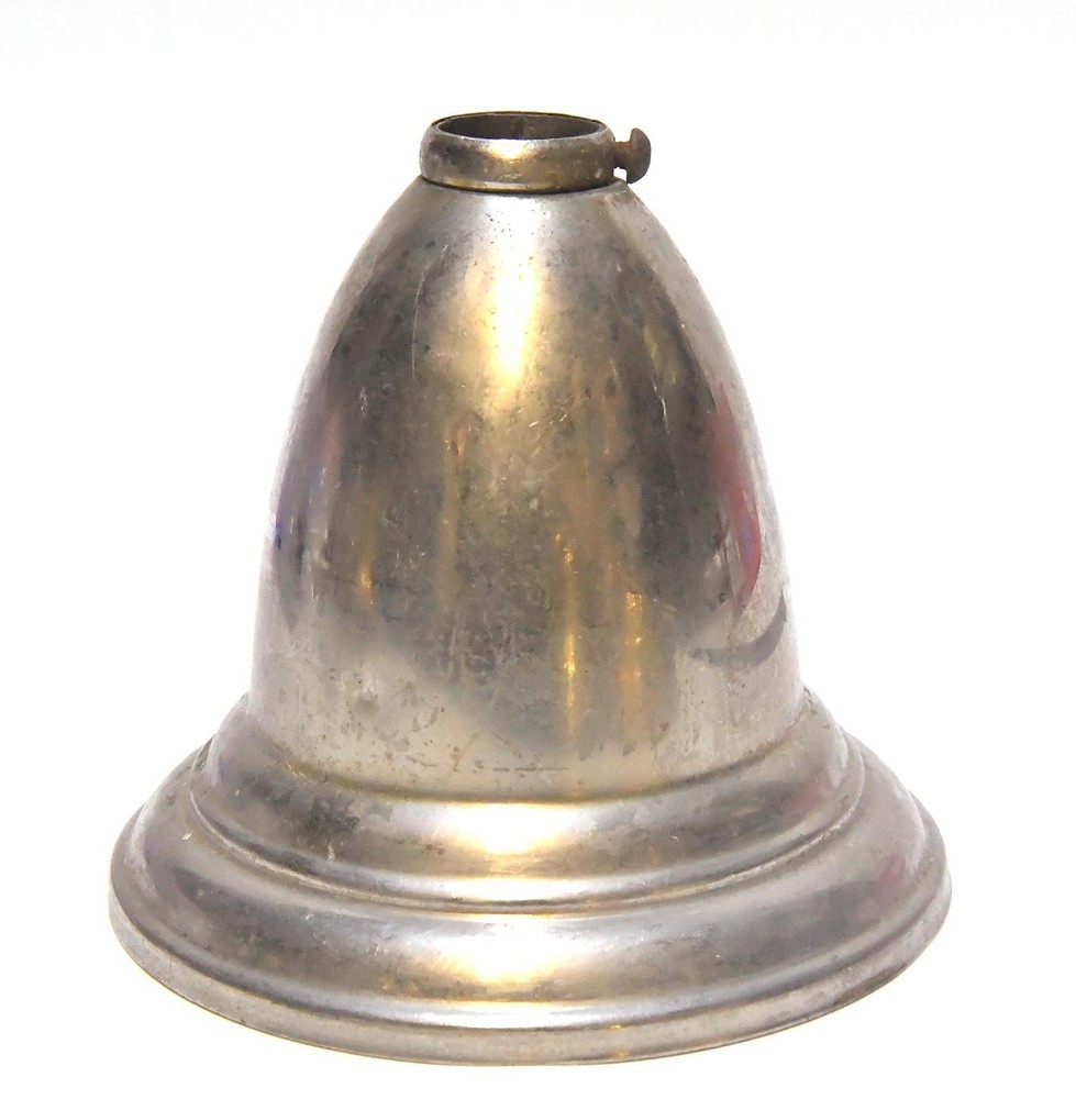 VINTAGE NICKLE OVER BRASS CEILING BELL CANOPY