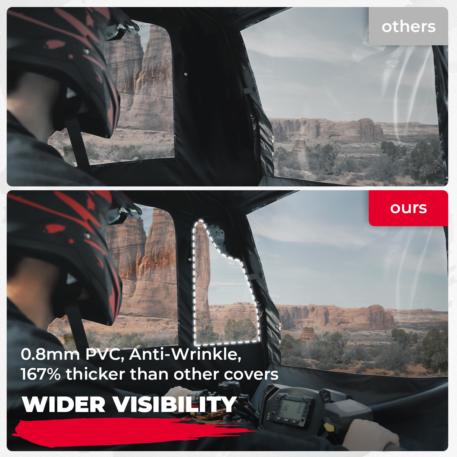 KEMIMOTO ATV Cab Enclosure Cabin Cover Outdoor Protection Cover for Most ATV