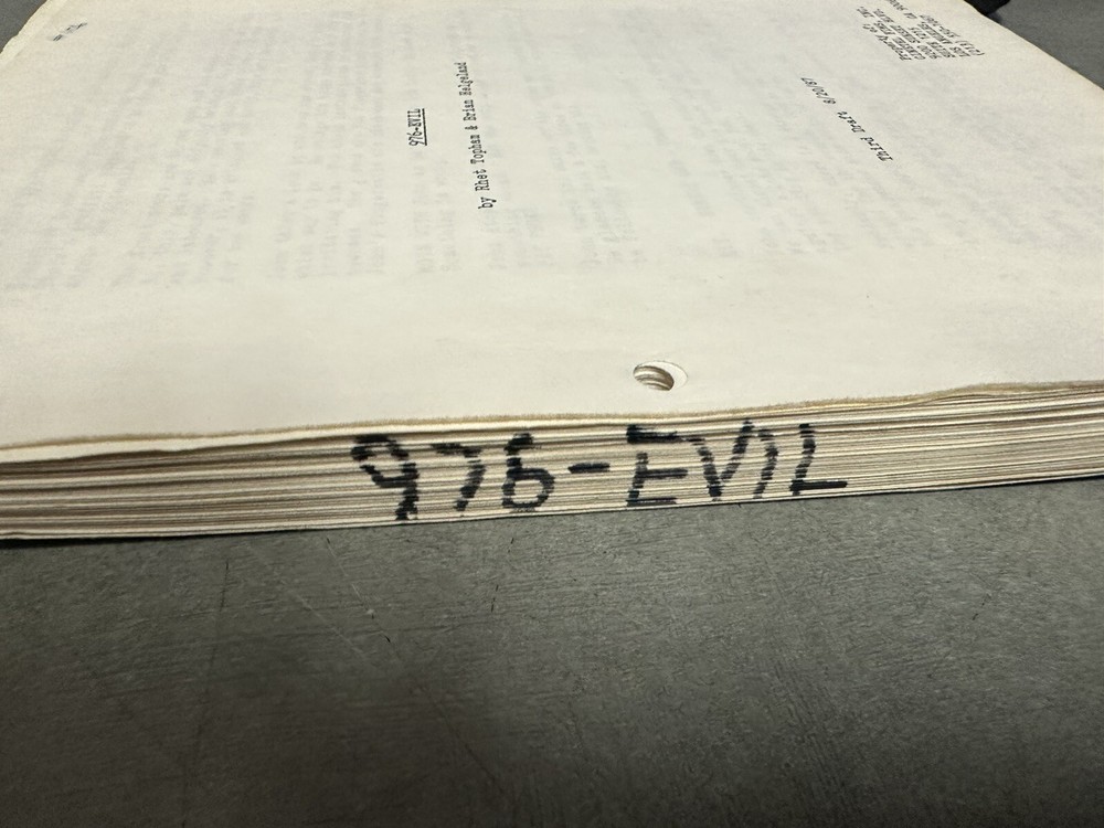 976-EVIL Directed By Robert Englund Third Draft Script