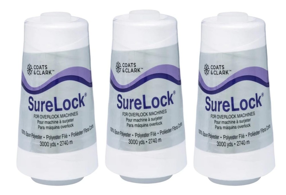 Coats & Clark - SureLock Serging Thread - 3 Pack (White)
