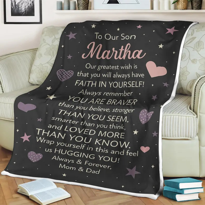 Personalized Son Blanket From Mom Custom Name Leo Gift For