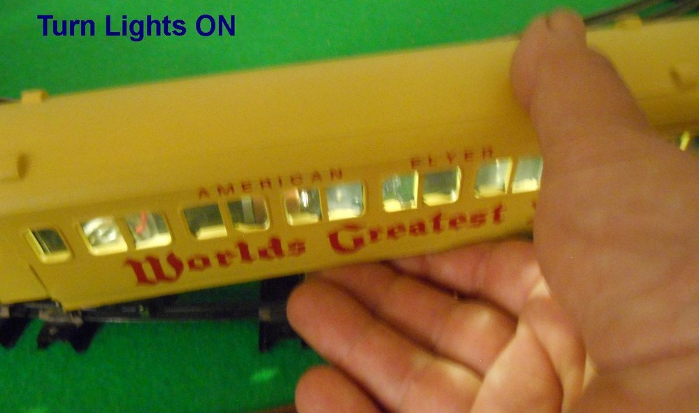 O Scale / S Scale Passenger Car LED Lighting KIT using On-board Battery & Switch