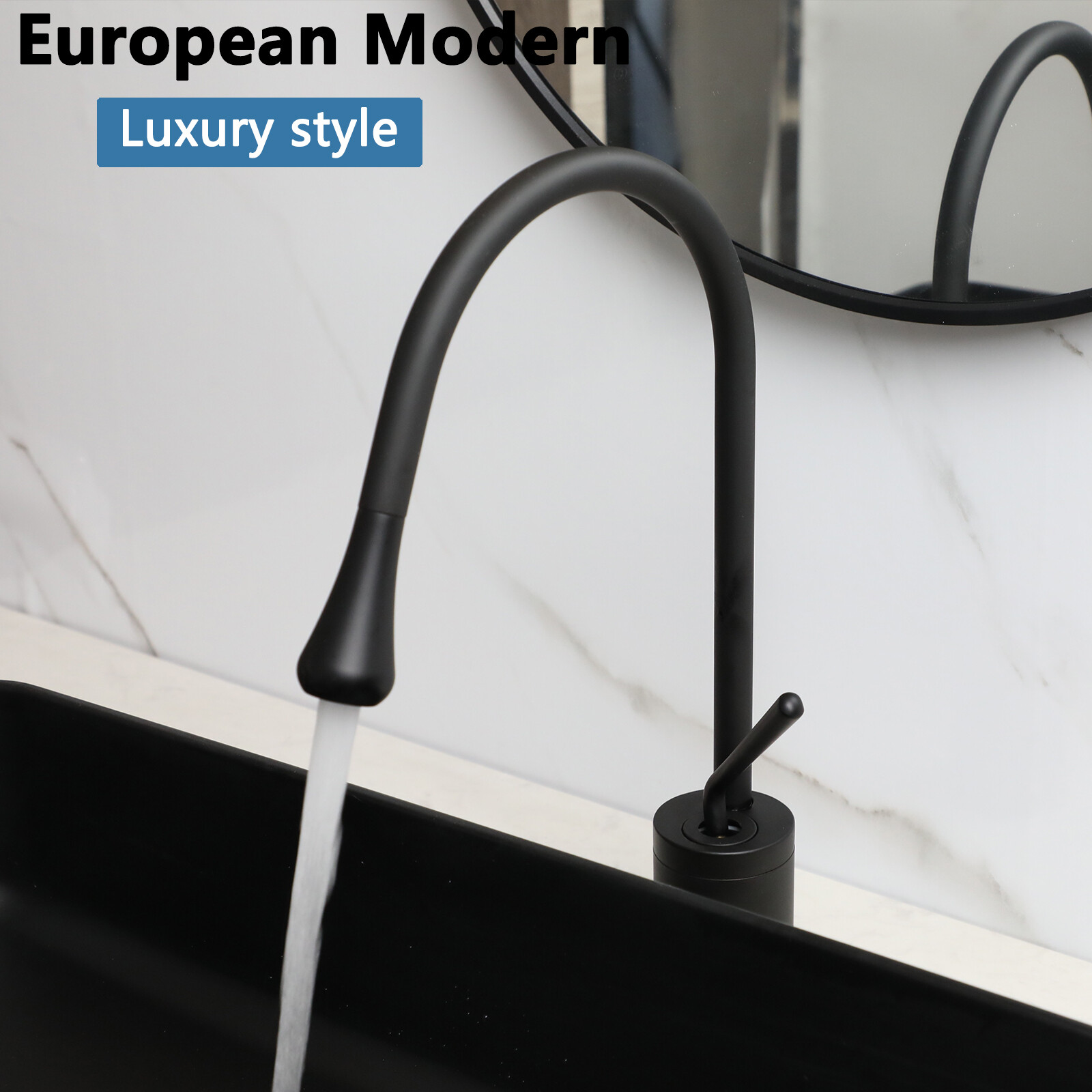 22.4inch Bathroom Vessel Sink Rectangle Resin Basin Bowl &Faucet And Drain Set