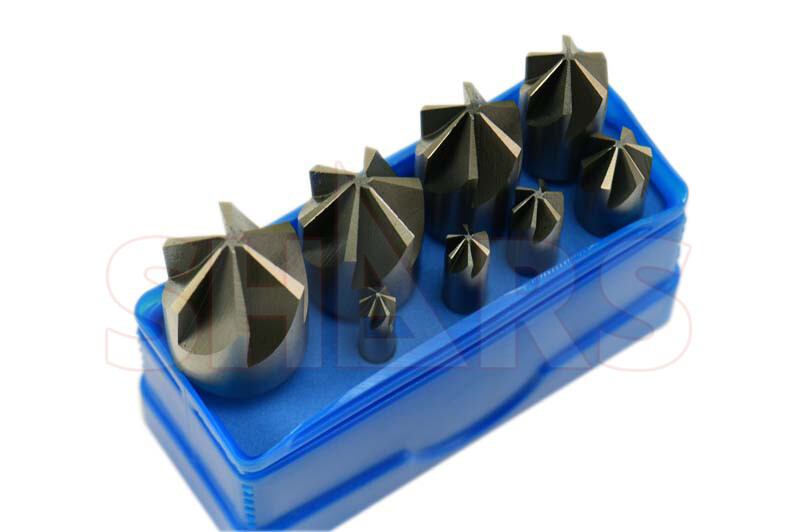 Shars 8 Pcs 90 Degree 6 Flute HSS Machine Countersink Set New #}