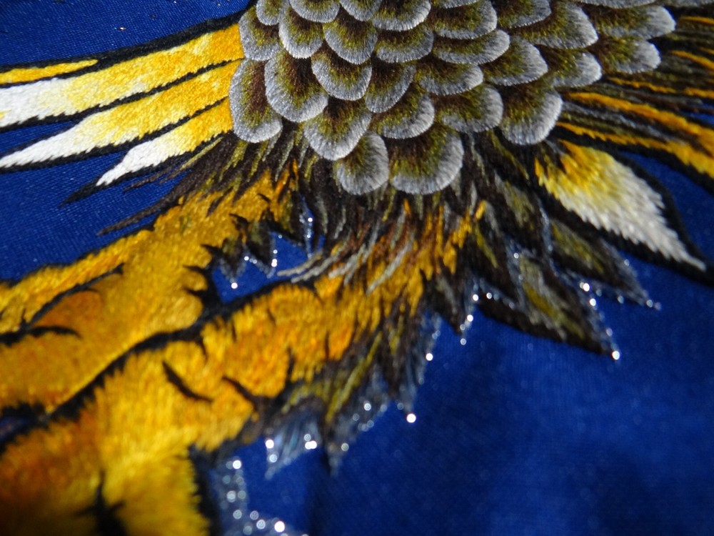 Unique Beautiful hand Embroidered Eagle 40"x 40" Art work