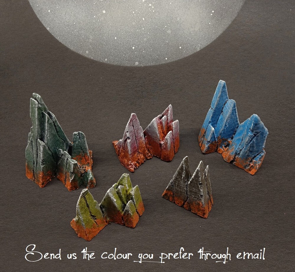 TERRAIN SCENERY RED PLANET SHARP ROCKS 5 PCS PAINTED WARHAMMER 40K