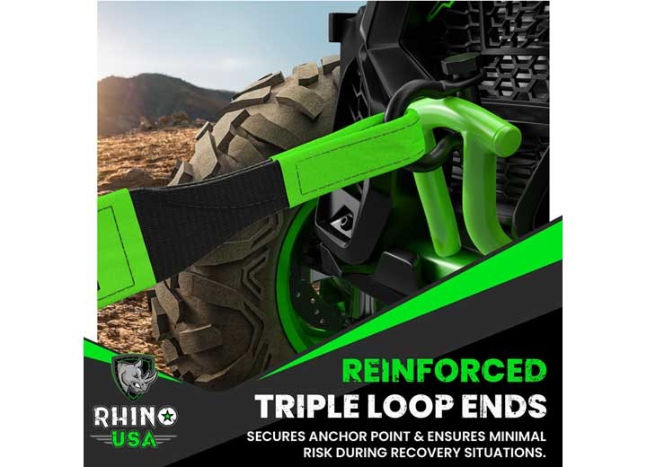 Rhino USA RG-TS3X20-GRN Recovery Tow Strap 3" x 20' Green