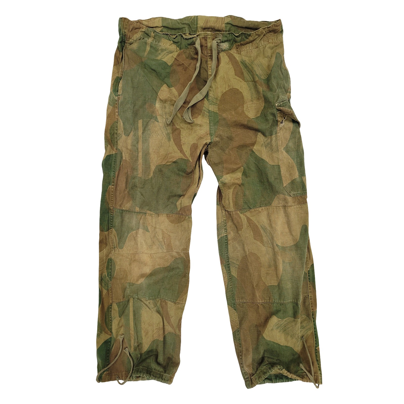 Army Trouser Original Belgian Vintage Surplus WWII Combat Pants Brushstroke Camo