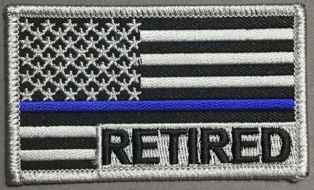 Police American flag Thin Blue Line Retired patch