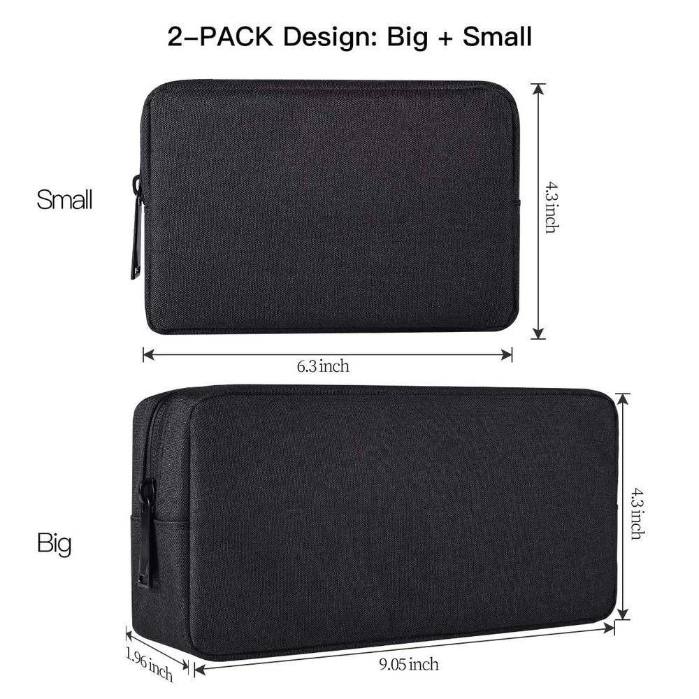 Universal Electronics Accessories Case, 2-Pack Portable Soft Carrying Case Bag