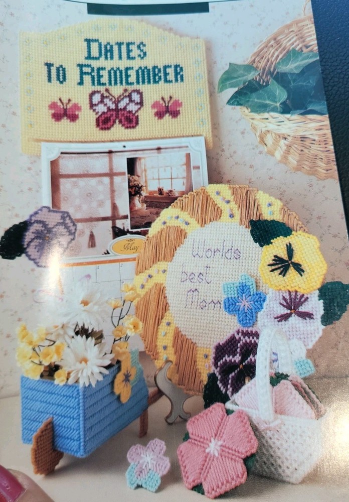 Annie's Attic Spring Garden Flowers Plastic Canvas Pattern Craft Leaflet