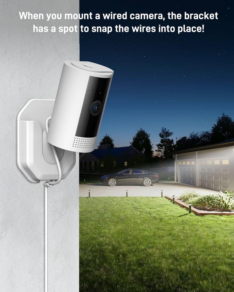 No Drill Ring Indoor Cam Adhesive Wall Mount Bracket, Strong Durable WHITE