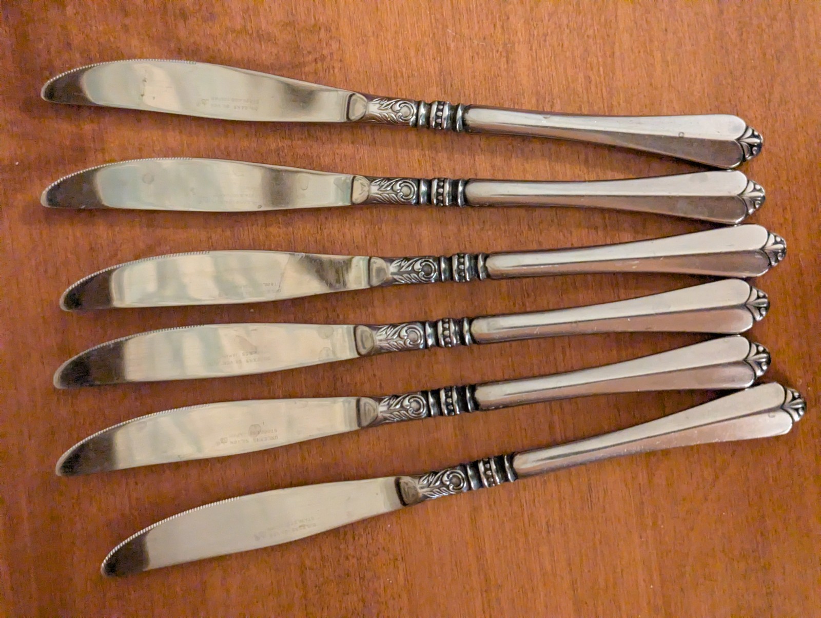 Vintage Orleans Cheri stainless dinner knives silverware Japan
