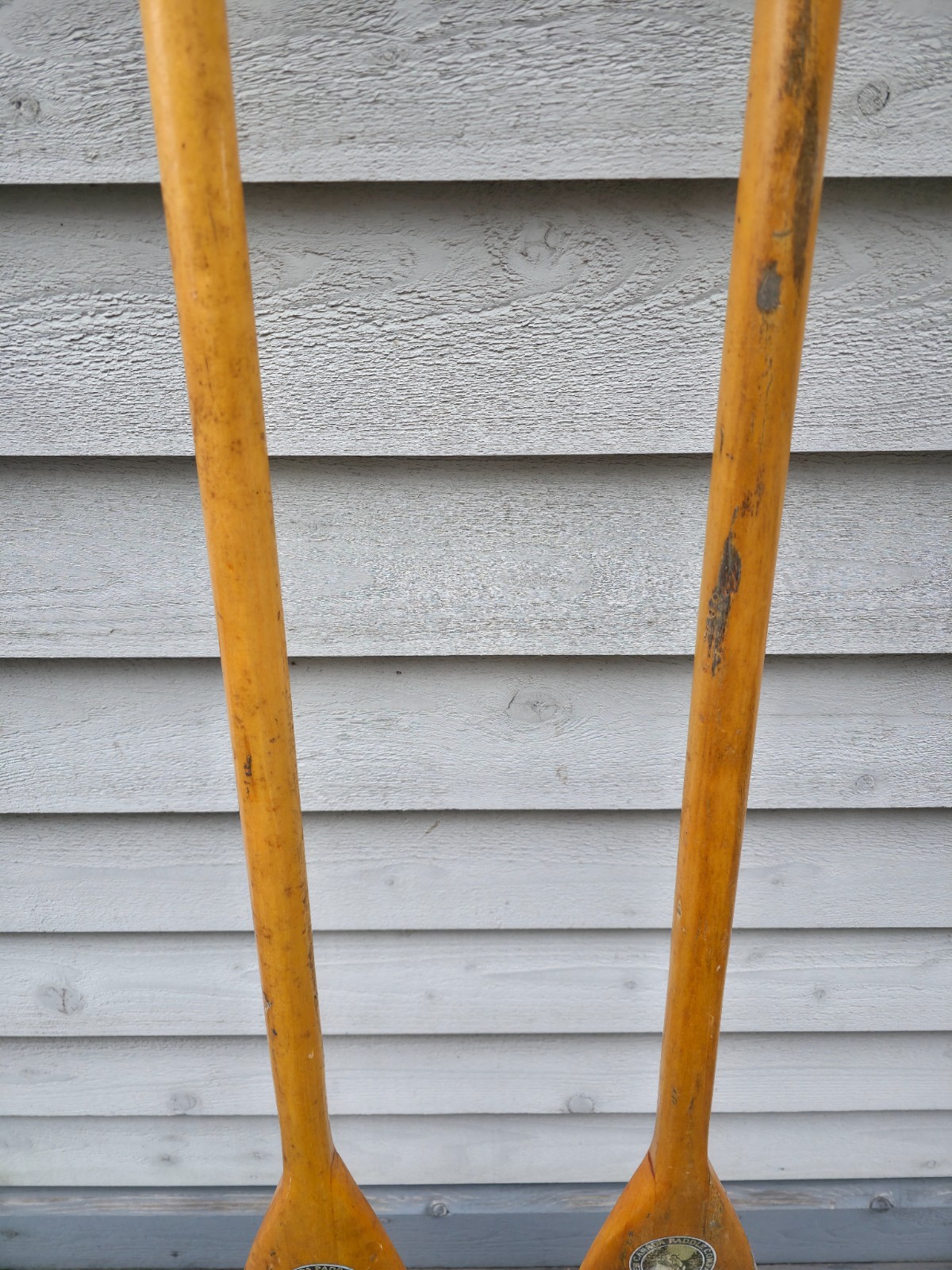 VINTAGE Old Wooden Paddles Oars UPPER CANADA Measures 54"