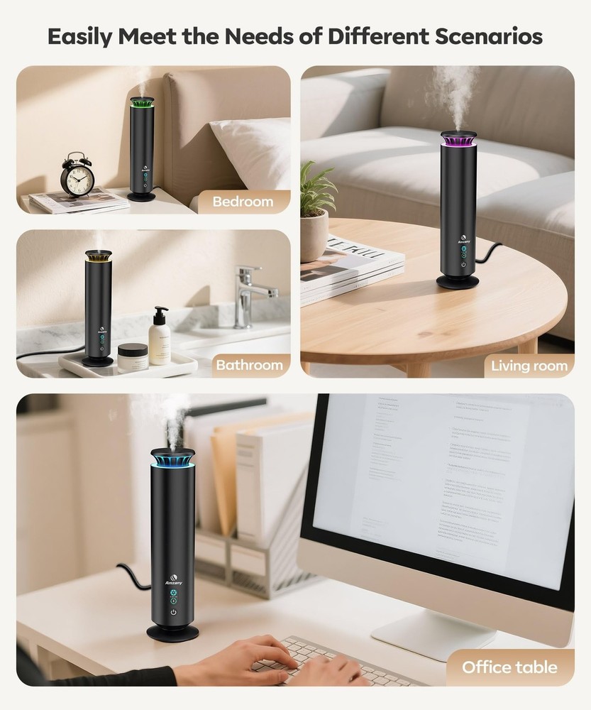Waterless Scent Diffuser Kit,Scent Diffuser with 7 Lights and Breathing Light...