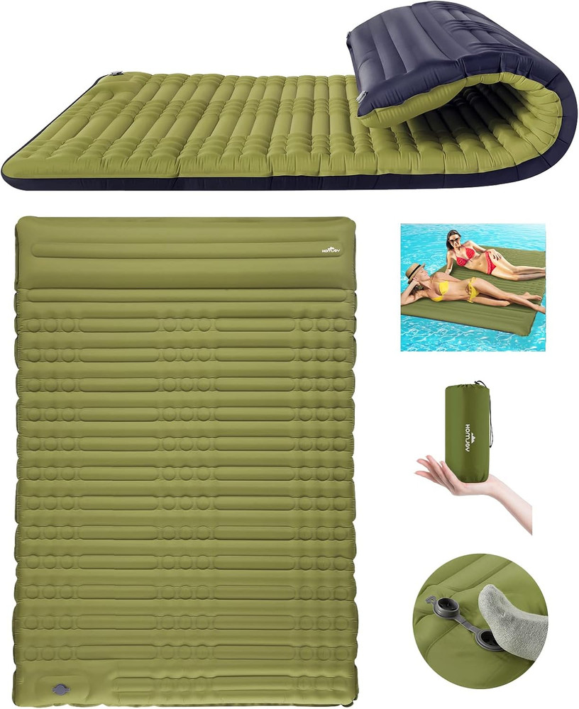 Camping Sleeping Pad, Extra Thickness 4 Inch Inflatable Sleeping Mat Lightweight