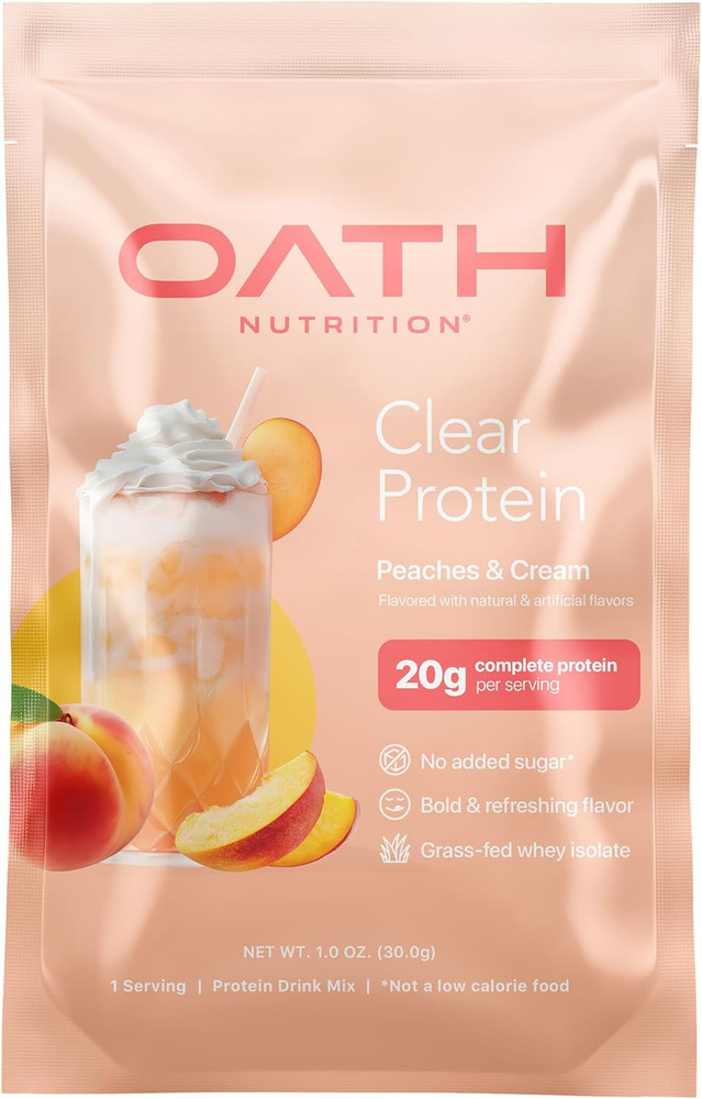 Clear Whey Isolate Protein Powder, Peaches & Cream, 20G Complete Protein per ...