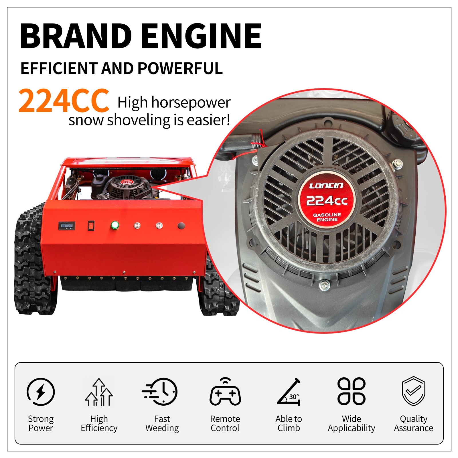 Robot snow blower lawn mower sale remote control lawn mower, crawler snow shovel