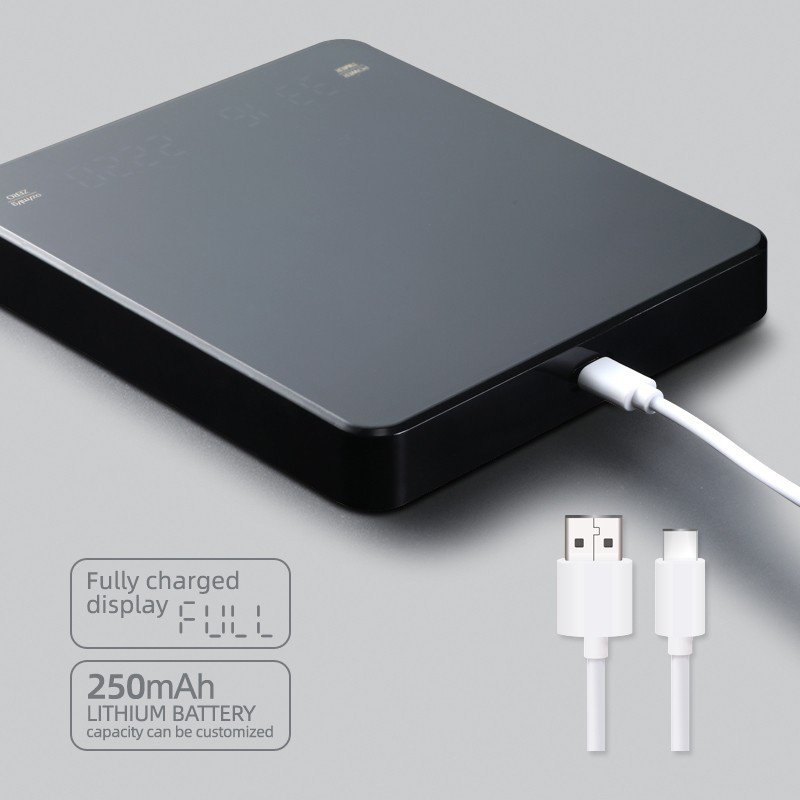 Digital Coffee Scale w/ Timer LED Display High Precision Rechargeable Portable