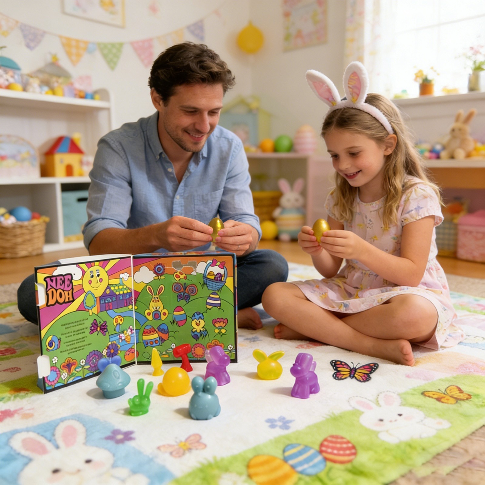 NeeDoh Golden Egg Hunt - Sensory Squeeze Toy Squishy Toy Set Easter Fidget Toy