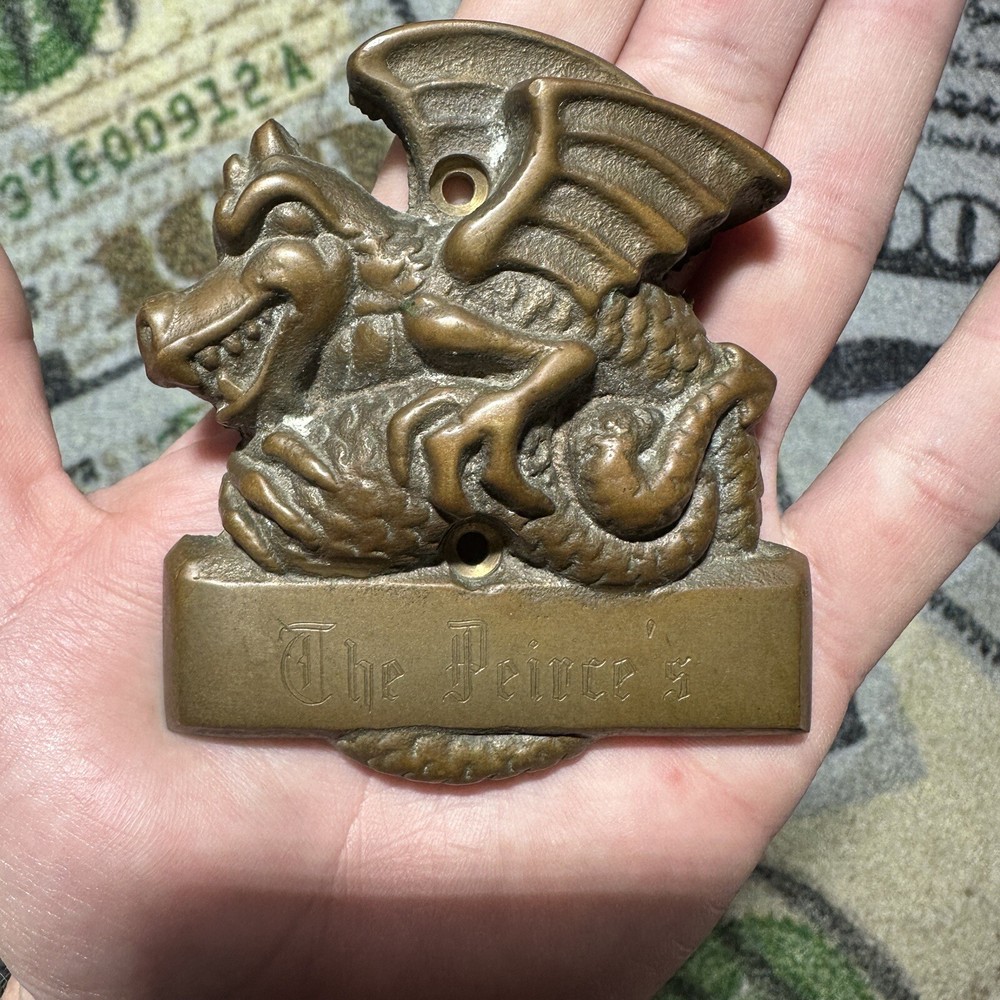 Vintage 1984 Carruth Solid Brass Dragon Door Knocker -Wall Decor