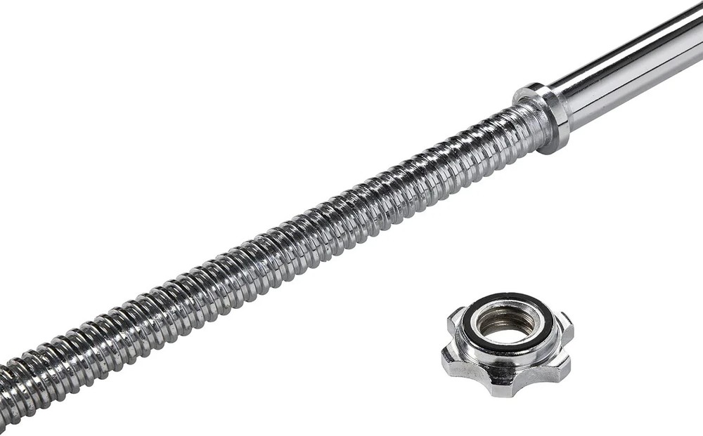 Threaded Chrome Barbell with Lock Collars, 60-Inch, 1-Inch Diameter