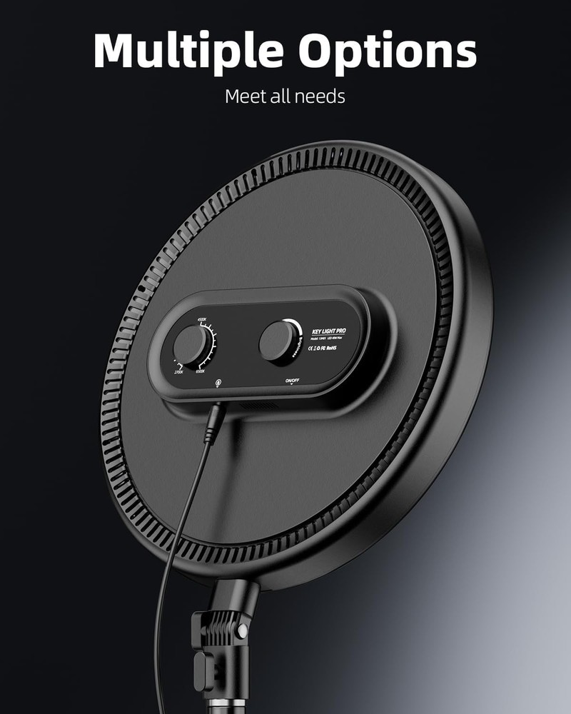 Bright 6500K Studio Ring Light for Content Creators