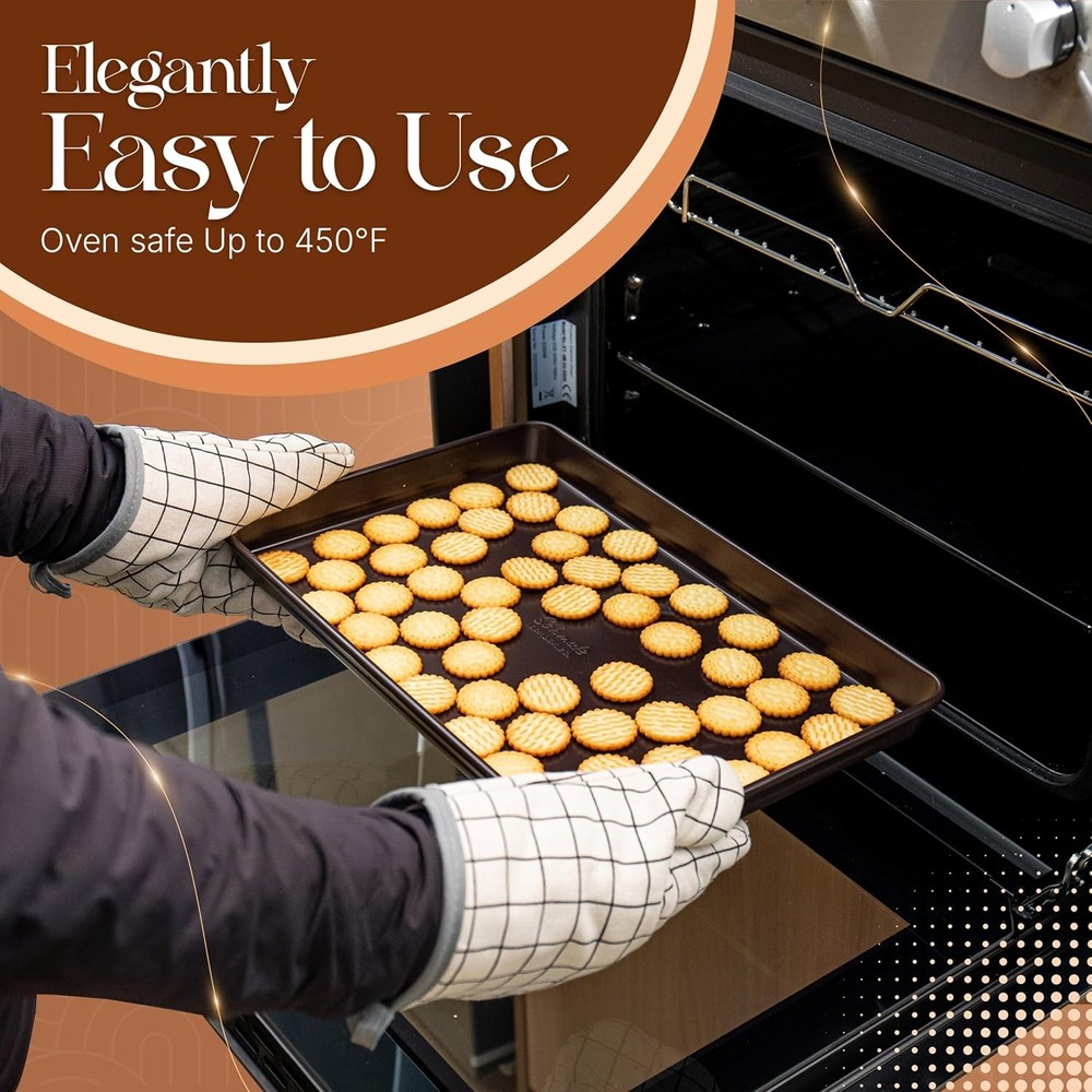 Nonstick Bakeware Set 8 Piece Stackable Baking Pan Set Oven safe 450°F Carbon