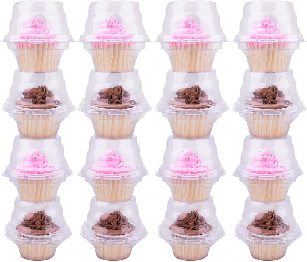 Individual Cupcake Boxes, 50 Pack Regular Single Cupcake Holders