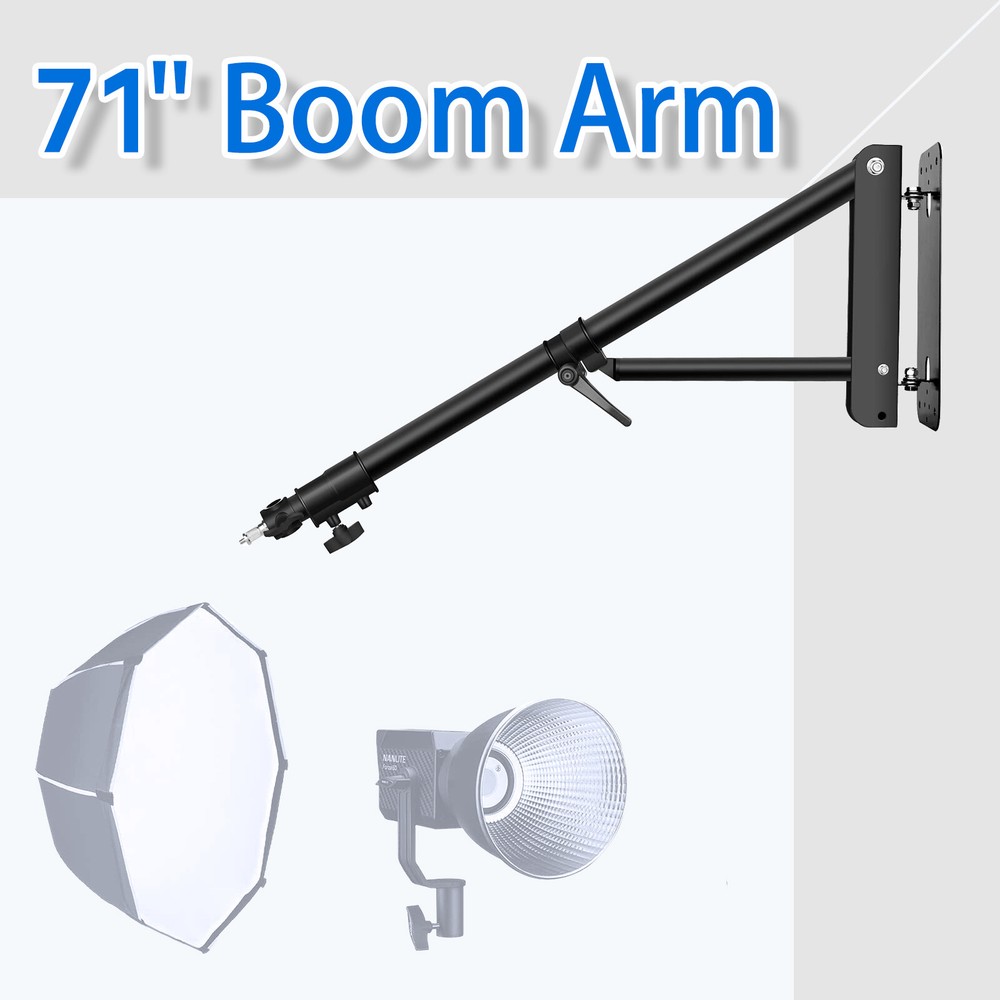 New 71" Triangle Wall Mount Boom Arm Stand for Light Umbrella Softbox Studio