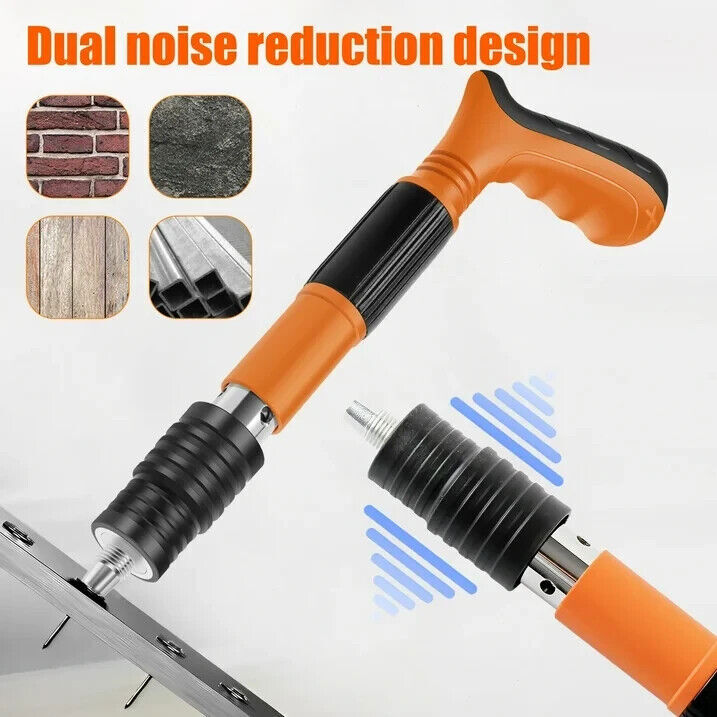 Concrete Nail Gun Kit 50 Pcs Nails Manual Steel Nail Gun Wall Fastening Tool Set