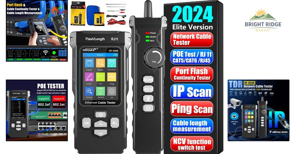Handheld Network Cable Tester with Ping Function and Cable Length Measurement