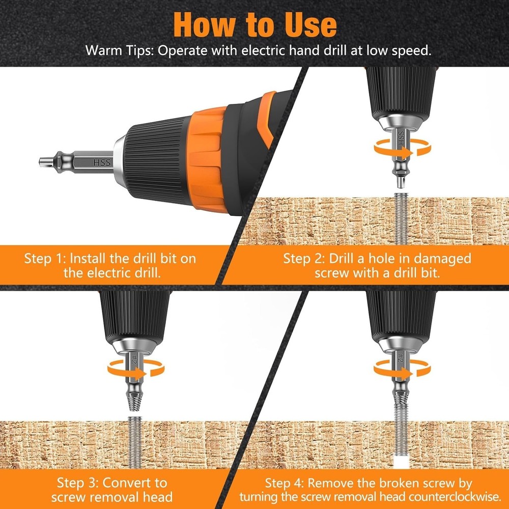6 PCS Screw Extractor Kit - Effortless Extraction for Damaged Screws