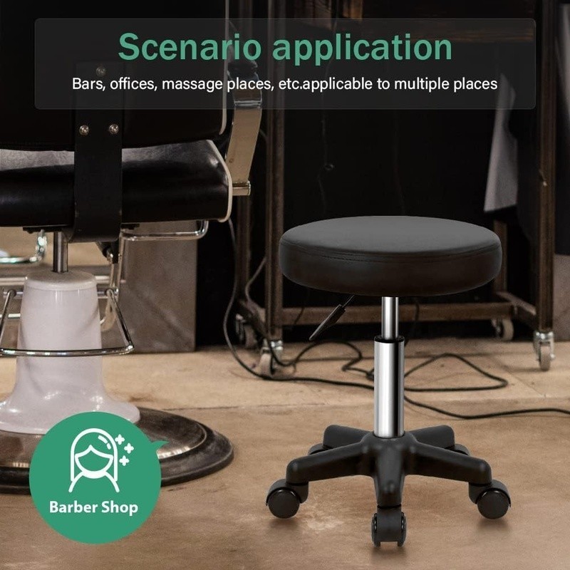 Height Adjustable Stool 360° Swivel Compact Base Easy Install 300lbs Capacity US