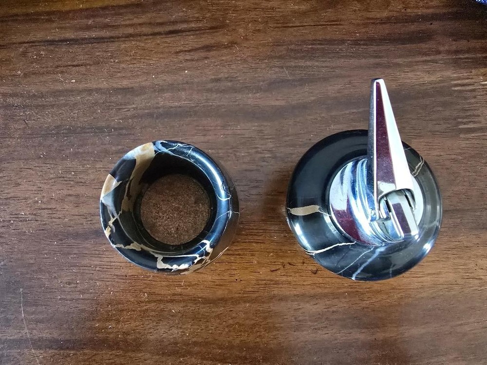 Ronson Nordic marble lighter and cigarette holder
