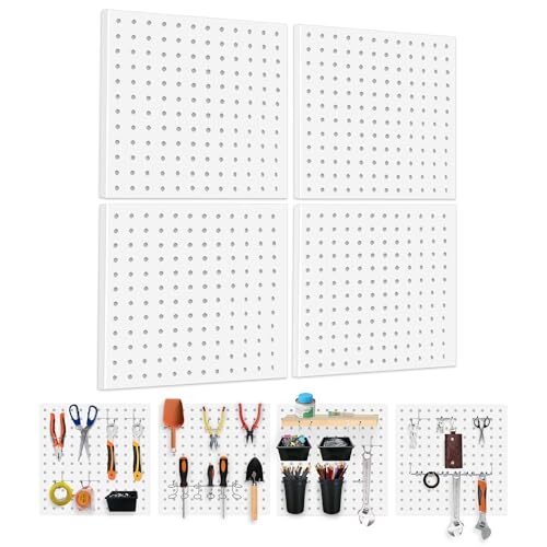 4PCS PegboardMetal PegBoard Pegboard Wall Organizer Pegboard Storage System
